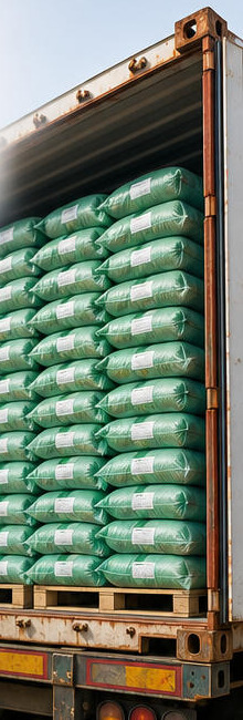 Export container prepared for shipment